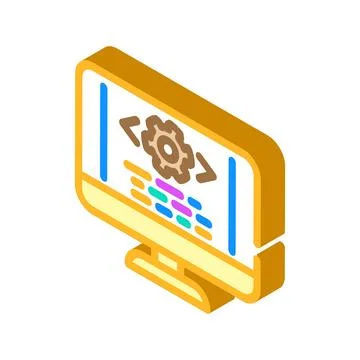 Code optimization analyst isometric icon vector illustration Illustrazione stock