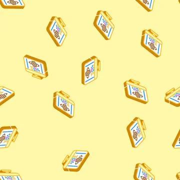 Code optimization analyst isometric icon seamless pattern Illustrazione stock