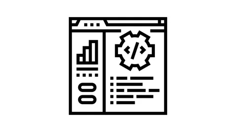 Code optimization analyst line icon animation Stock Footage 326132079