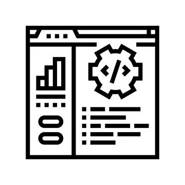 Code optimization analyst line icon vector illustration Stock Illustration
