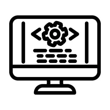 Code optimization analyst line icon vector illustration Illustrazione stock