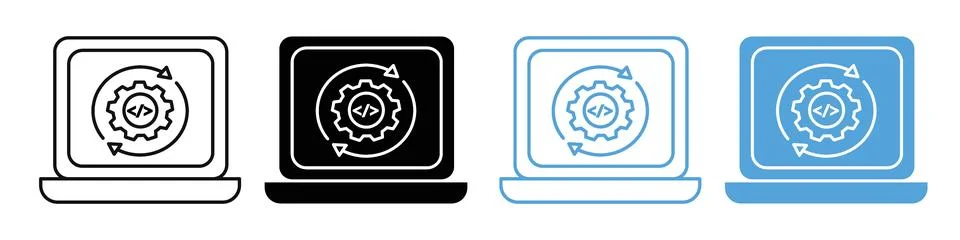 Code optimization icon mark in filled style 库存插图