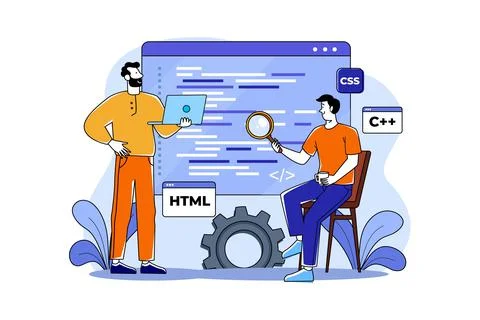 Code Optimization Illustration concept on white background Stock Illustration