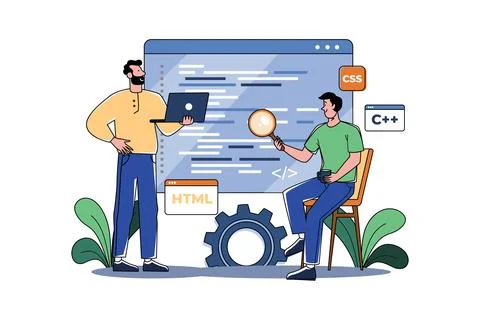 Code Optimization Illustration concept on white background Stock Illustration