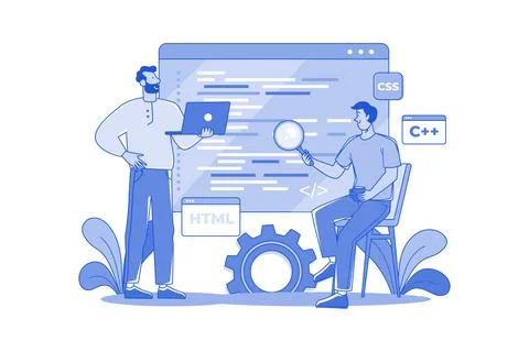 Code Optimization Illustration concept on white background 스톡 일러스트