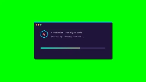 Code Optimization Progress Bar on Green Screen Background Stockbeeldmateriaal 347572385