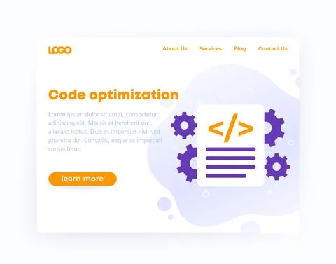 Code optimization, website template design, vector 스톡 일러스트