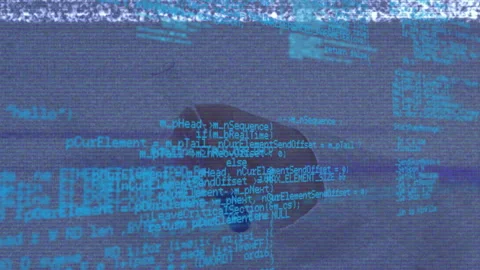 Code overlay appearing then human hand entering and grasping vial, rotating Stock Footage 311885144