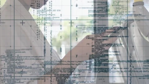 Code overlay appearing woman wearing glasses navigating bike app tapping phone 库存影片 317739867