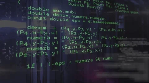 Code overlay being triggered by do-while loop, scrolling network and geometry Stock Footage 319682249