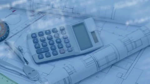 Code overlay scrolling, camera panning, calculator sliding, tools aligning, Stock Footage 317369718