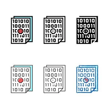 Code pack of security software system color icon vector Stock Illustration