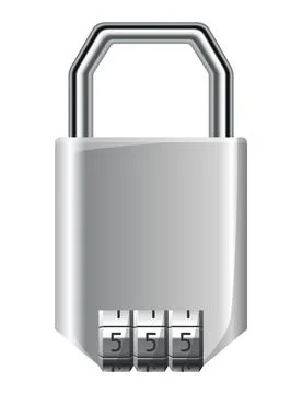 Code padlock. Lock with combination password code. Privacy number password entry Illustrazione stock