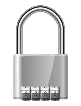 Code padlock. Lock with combination password code. Privacy number password entry Stock Illustration