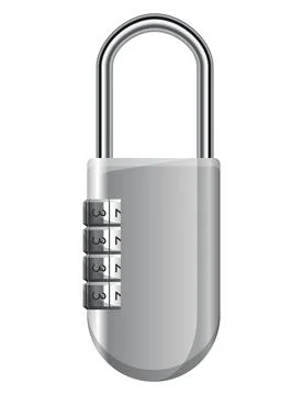 Code padlock. Lock with combination password code. Privacy number password entry Stock Illustration