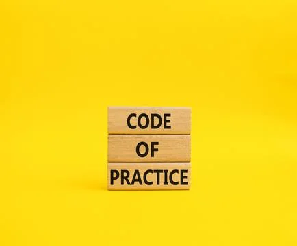 Code of Practice symbol. Concept word Code of Practice on wooden blocks. Beau Stock-Fotos