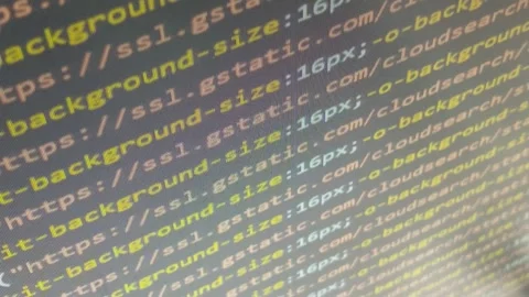 Code program for binary development on laptop display. Video stock 278464370