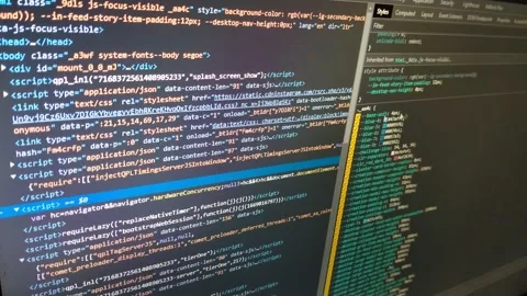 Code program on the computer display. software code analyzing. Stock Footage 221887236