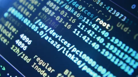Code program data on a programming display. virtual coding Stock-Footage 201290290