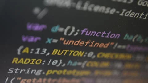 Code program develop. code program animation scroll on screen display. Stock Footage 267088276