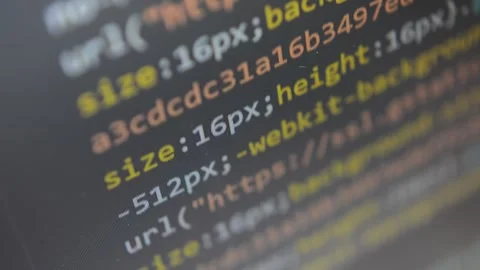 Code program develop. code program animation scroll on screen display. Stock Footage 267088327