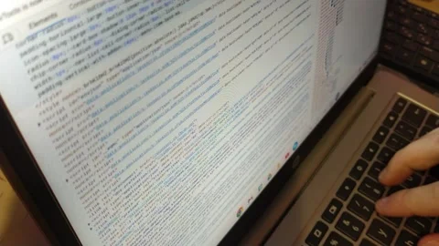 Code program on laptop. laptop development with coding. Stock Footage 249110043