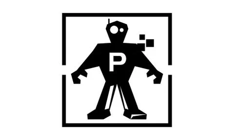 Code Program Robot Education Initial P 스톡 일러스트