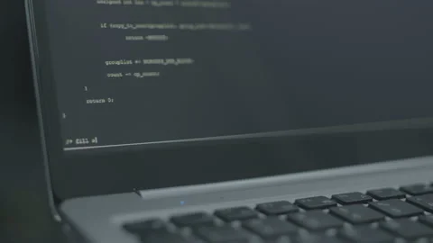 Code Program Running on Computer Screen Stock Footage 162470345