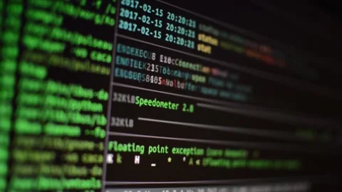 Code programming close-up. code program symbol scrolling Stock Footage 198847941