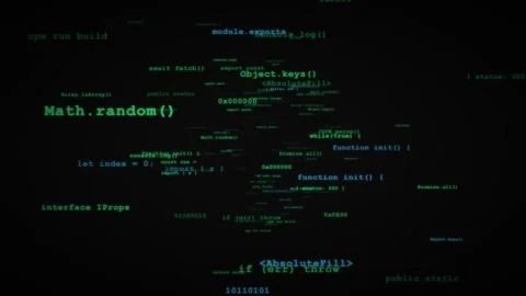 Code Programming Data Flow Digital Technology Development Motion Background 库存影片 335941007