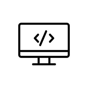 Code programming icon vector. Isolated contour symbol illustration Stock Illustration