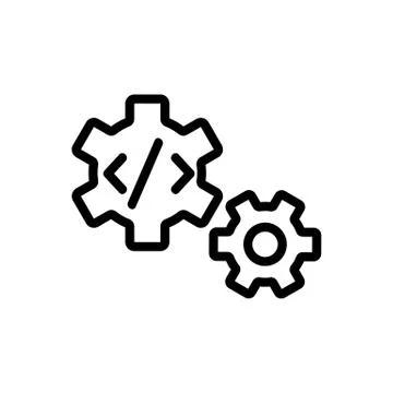Code programming icon vector. Isolated contour symbol illustration Stock Illustration