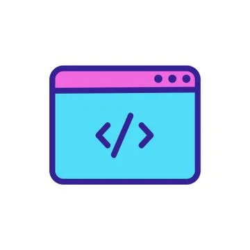 Code programming icon vector. Isolated contour symbol illustration Stock Illustration