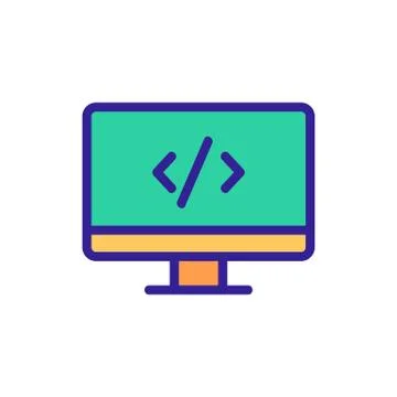Code programming icon vector. Isolated contour symbol illustration Stock Illustration