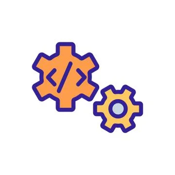 Code programming icon vector. Isolated contour symbol illustration Stock Illustration