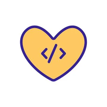 Code programming icon vector. Isolated contour symbol illustration Иллюстрация