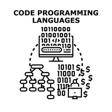 Code programming languages development working concept Stockillustratie