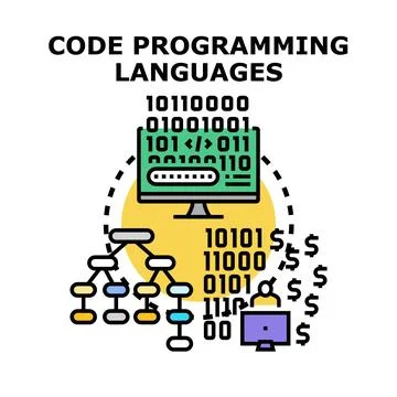 Code programming languages development working concept Illustrazione stock