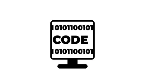 Code Programming Monitor Icon Stock Footage 340307186