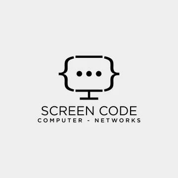 Code programming monitor simple logo template vector illustration Stock Illustration