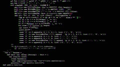 Code programming software language flicker effect 4k video or footage with te Stock Footage 151199303
