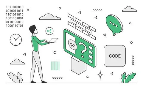 Code programming solution Stockillustratie