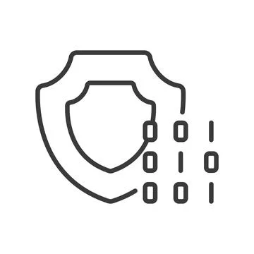 Code protection, icon in line design. Code, protection, security, encryption Stockillustratie