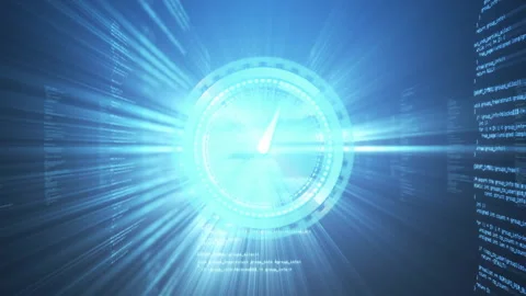 Code pulse activating interface pointer rotating and illuminating segments for Stock Footage 314174997