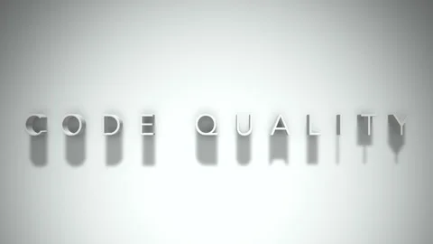 Code quality 3D title animation with shadows on a white background Stock Footage 297818073