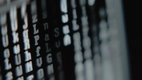 Code rain, random symbols falling down, macro view Stock Footage 292448194