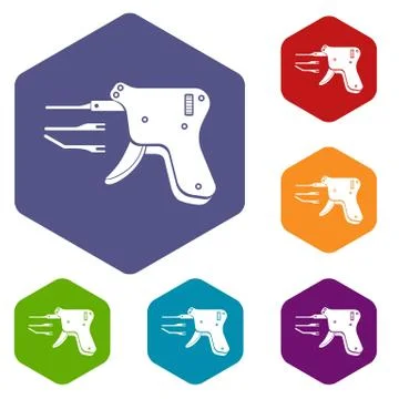 Code reader icons hexahedron Illustrazione stock