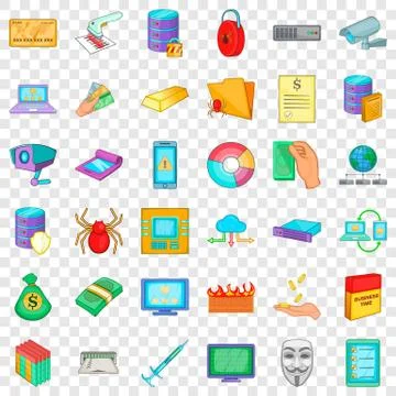 Code reader icons set, cartoon style Stockillustratie