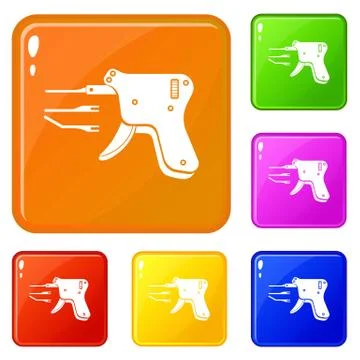 Code reader icons set color 스톡 일러스트