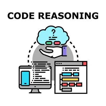 Code reasoning concept developing software architecture planning Stock-Illustration